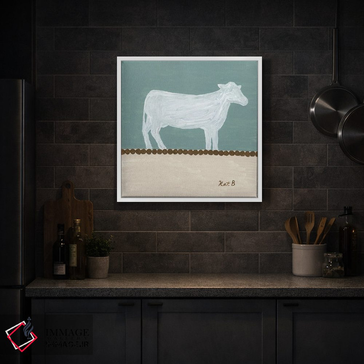 تابلو مینیمال در مرتع گاو سفید اثر کاتلین برایان - D2W
