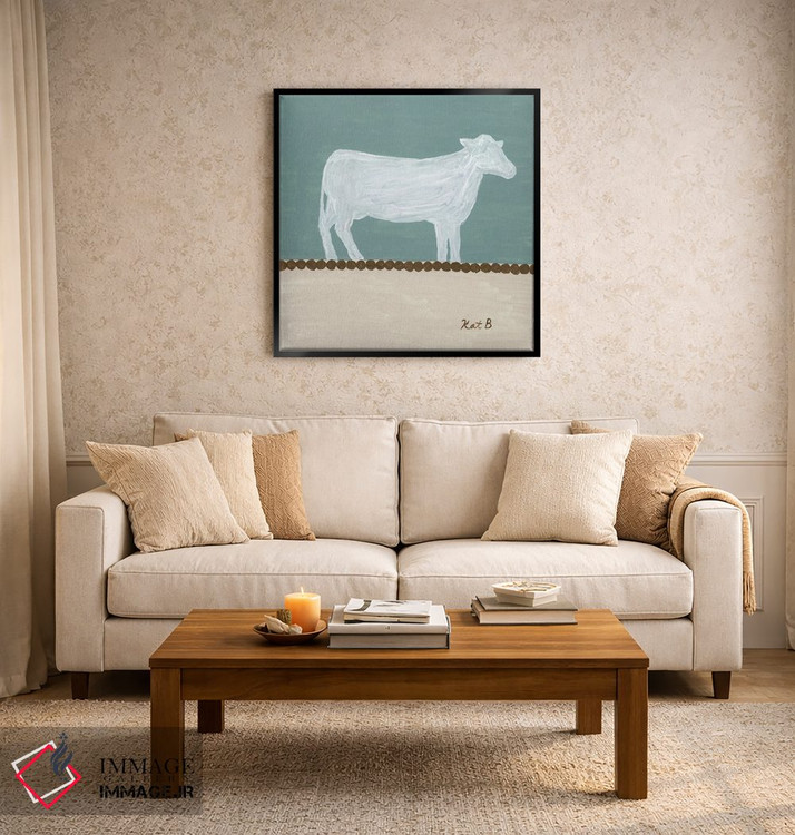 تابلو مینیمال در مرتع گاو سفید اثر کاتلین برایان - D4B