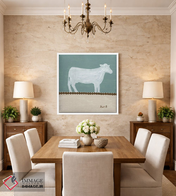تابلو مینیمال در مرتع گاو سفید اثر کاتلین برایان - D3W