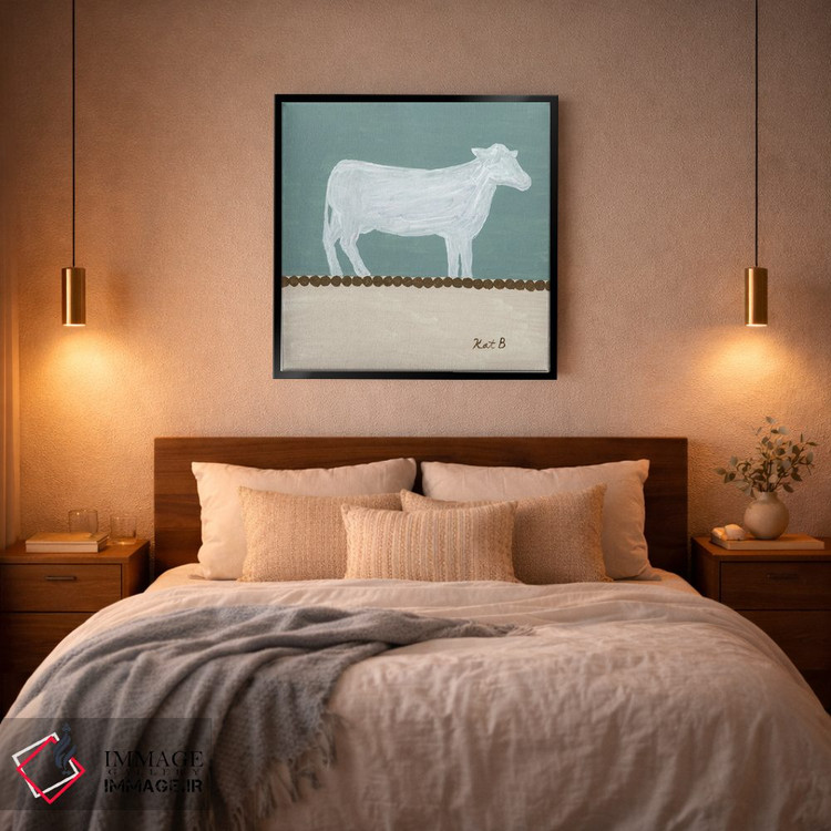 تابلو مینیمال در مرتع گاو سفید اثر کاتلین برایان - D5B