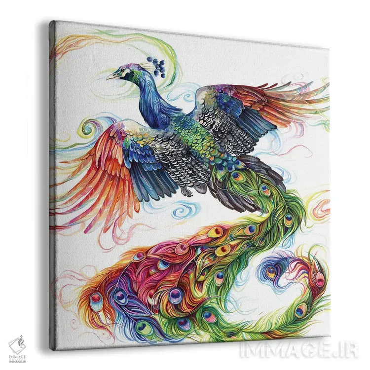 تابلو دکوراتیو طاووس اثر کتی لیپسکامب - نمای پرسپکتیو محصول