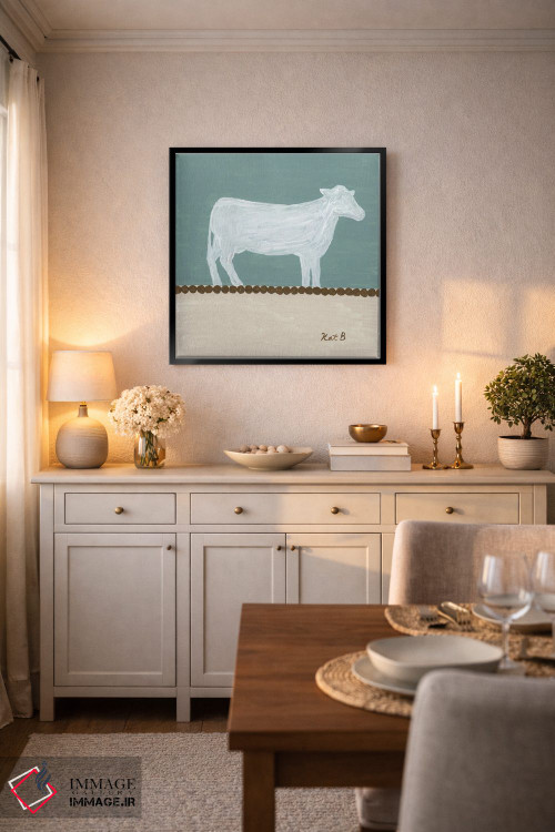 تابلو مینیمال در مرتع گاو سفید اثر کاتلین برایان - D6B