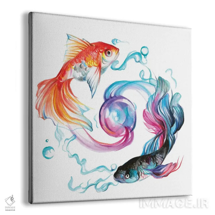 تابلو دکوراتیو ماهی اثر کتی لیپسکامب - نمای پرسپکتیو محصول
