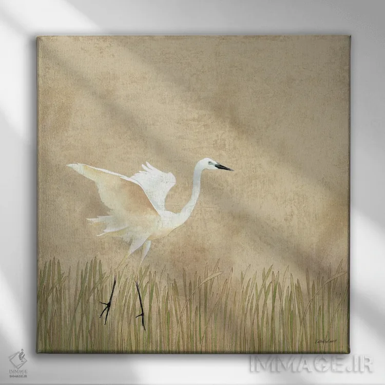 تابلو دکوراتیو فرود مرغ ماهی خوار ۱ اثر کاترین لاول - نمای روبهرو روی دیوار