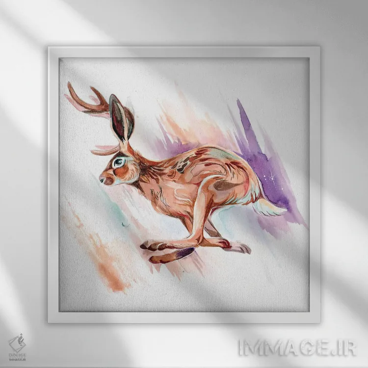 تابلو دکوراتیو جکلپ اثر کتی لیپسکامب - نمای قابدار سفید