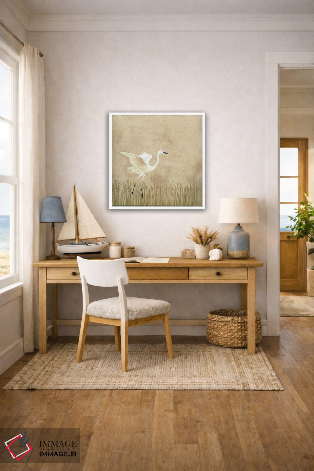 تابلو دکوراتیو فرود مرغ ماهی خوار ۱ اثر کاترین لاول - D1W