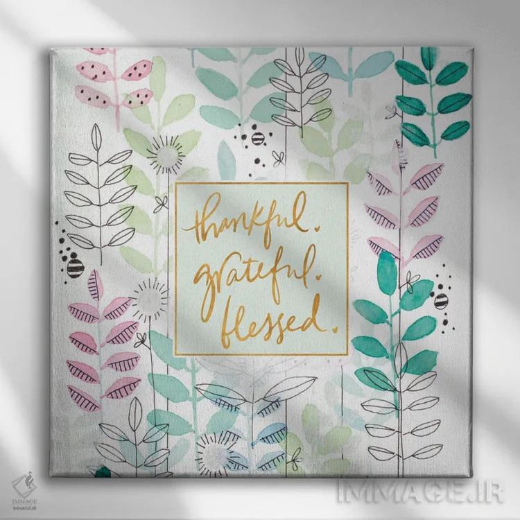 تابلو دکوراتیو گیاهان شکرگزار و پر برکت اثر کرینلاکس - نمای روبهرو روی دیوار