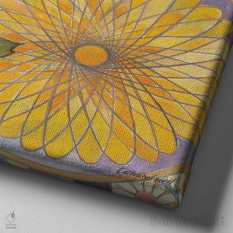 تابلو انتزاعی باغ خیالی ۱ اثر کاترین لاول - نمای نزدیک بافت بوم