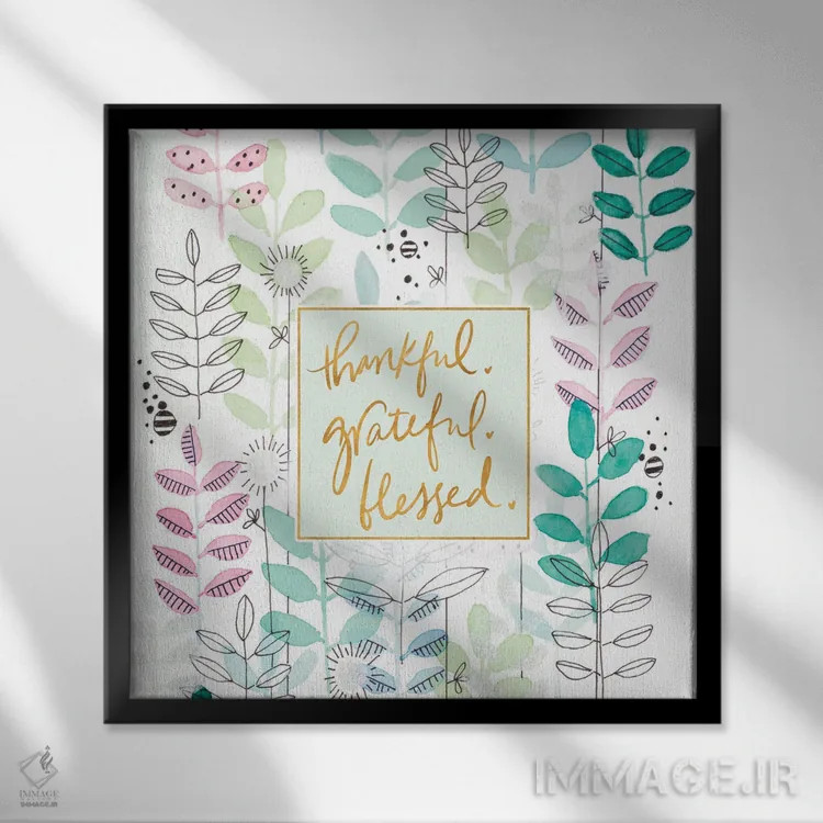 تابلو دکوراتیو گیاهان شکرگزار و پر برکت اثر کرینلاکس - نمای قابدار مشکی