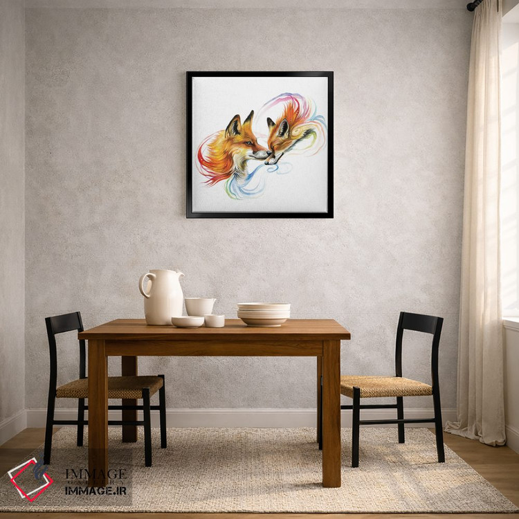 تابلو دکوراتیو بغل کردن روباه اثر کتی لیپسکامب - D3B