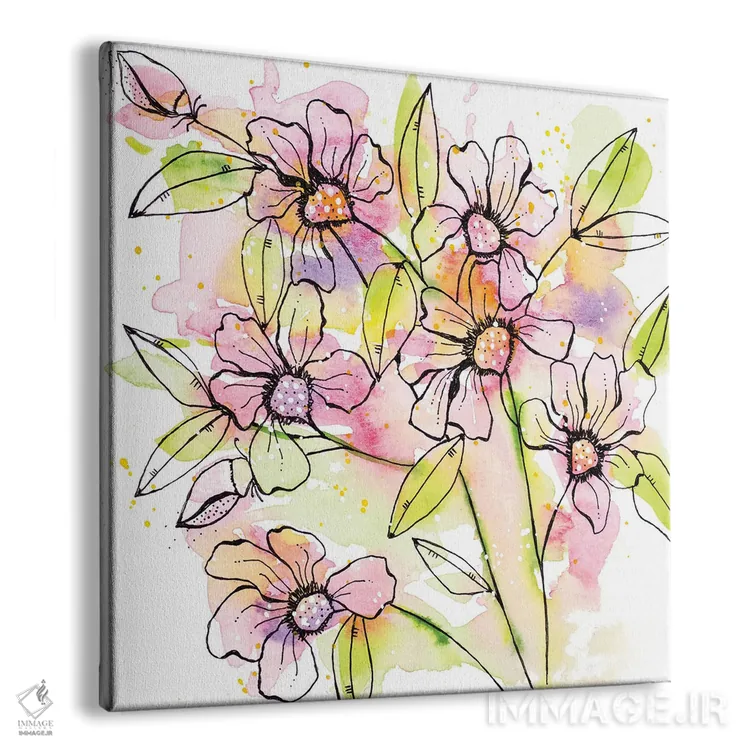 تابلو دکوراتیو رنگ پاشی زیبایی گل ها اثر کرینلاکس - نمای پرسپکتیو محصول