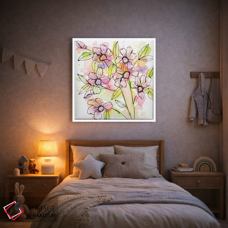 تابلو دکوراتیو رنگ پاشی زیبایی گل ها اثر کرینلاکس - D1W