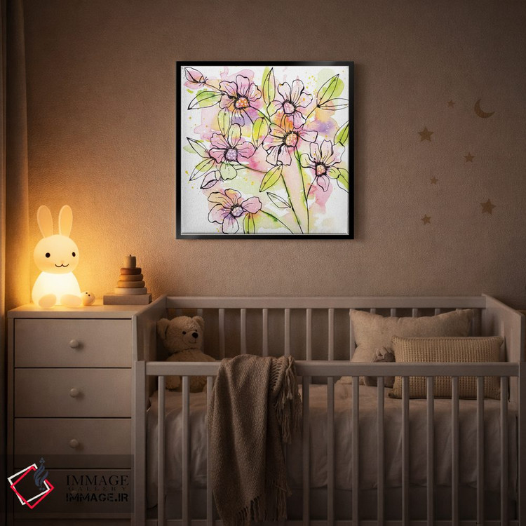 تابلو دکوراتیو رنگ پاشی زیبایی گل ها اثر کرینلاکس - D4B