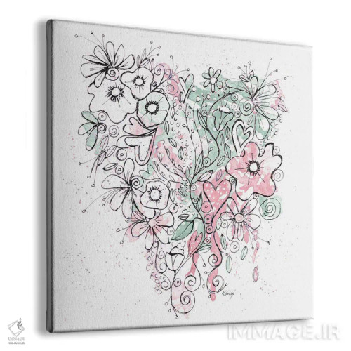 تابلو دکوراتیو قلب شکوفا ۲ اثر کرینلاکس - نمای پرسپکتیو محصول