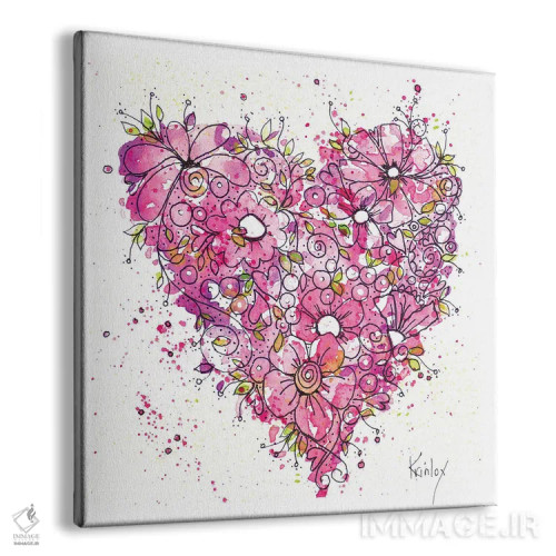 تابلو دکوراتیو قلبی از گل ها اثر کرینلاکس - نمای پرسپکتیو محصول