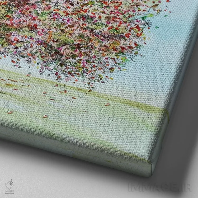 تابلو مدرن درخت بخشنده اثر کندون کریشنز - نمای نزدیک بافت بوم