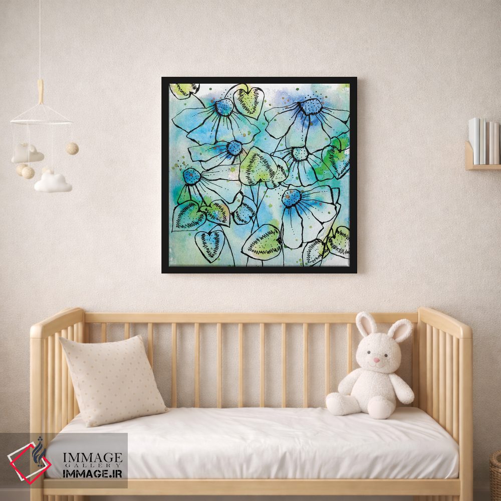 تابلو دکوراتیو میدان فوران ها و شکوفه های آبی اثر کرینلاکس - D1B