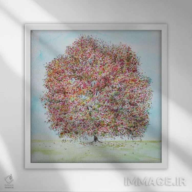 تابلو مدرن درخت بخشنده اثر کندون کریشنز - نمای قابدار سفید