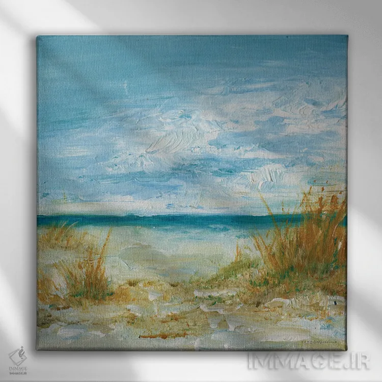 تابلو انتزاعی نسیم دریا اثر کندون کریشنز - نمای روبهرو روی دیوار