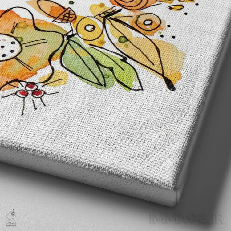 تابلو دکوراتیو تاج گل پاییزی اثر کرینلاکس - نمای نزدیک بافت بوم