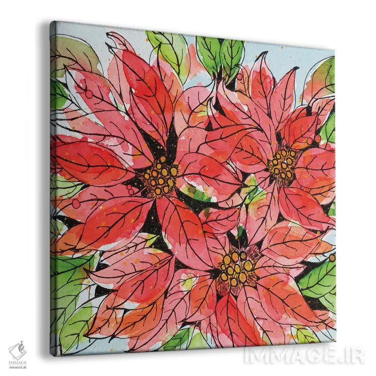 تابلو دکوراتیو کوکب کریسمسی پرطراوت ۱ اثر کرینلاکس - نمای پرسپکتیو محصول