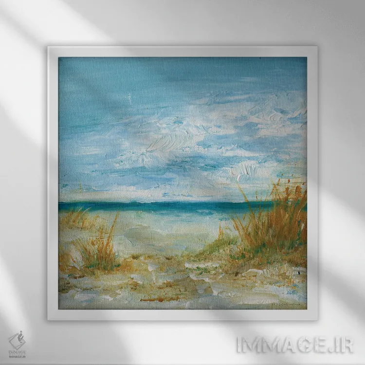 تابلو انتزاعی نسیم دریا اثر کندون کریشنز - نمای قابدار سفید