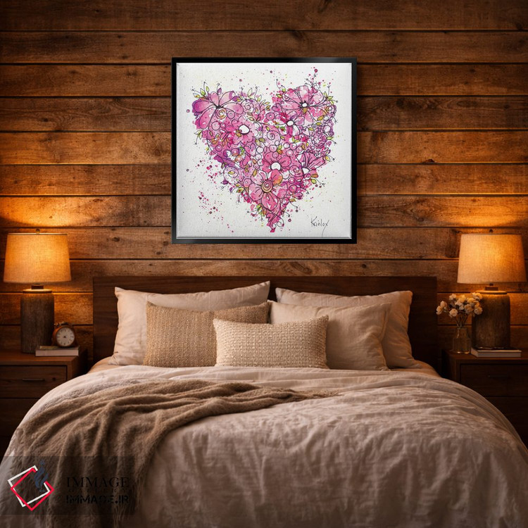 تابلو دکوراتیو قلبی از گل ها اثر کرینلاکس - D4B
