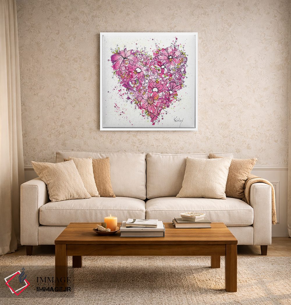تابلو دکوراتیو قلبی از گل ها اثر کرینلاکس - D6W