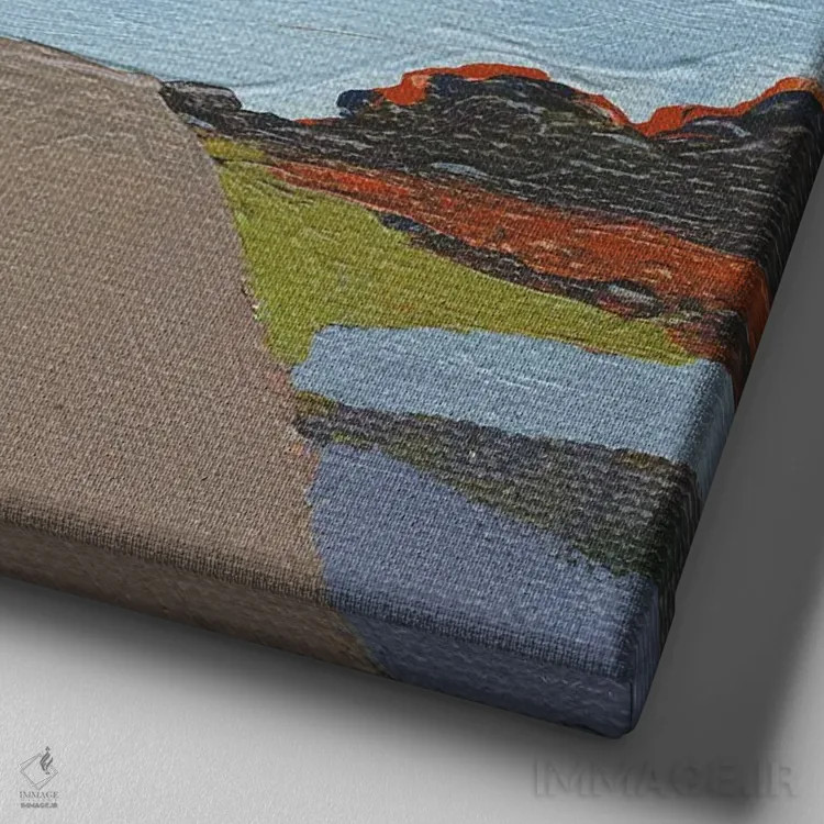 تابلو انتزاعی پایین جاده اثر کندون کریشنز - نمای نزدیک بافت بوم