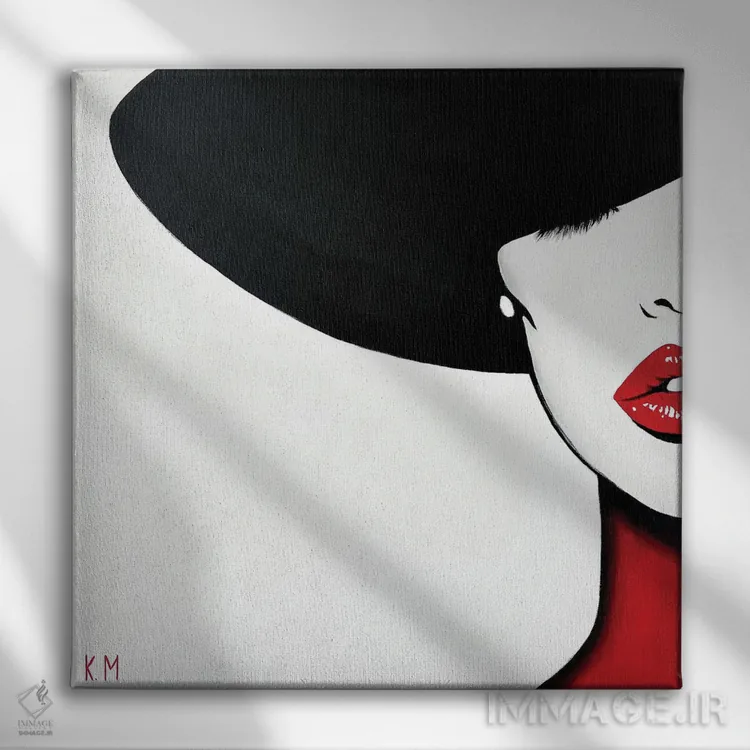 تابلو دکوراتیو جذابیت خاموش سرخ اثر کریستینا مالن - نمای روبهرو روی دیوار