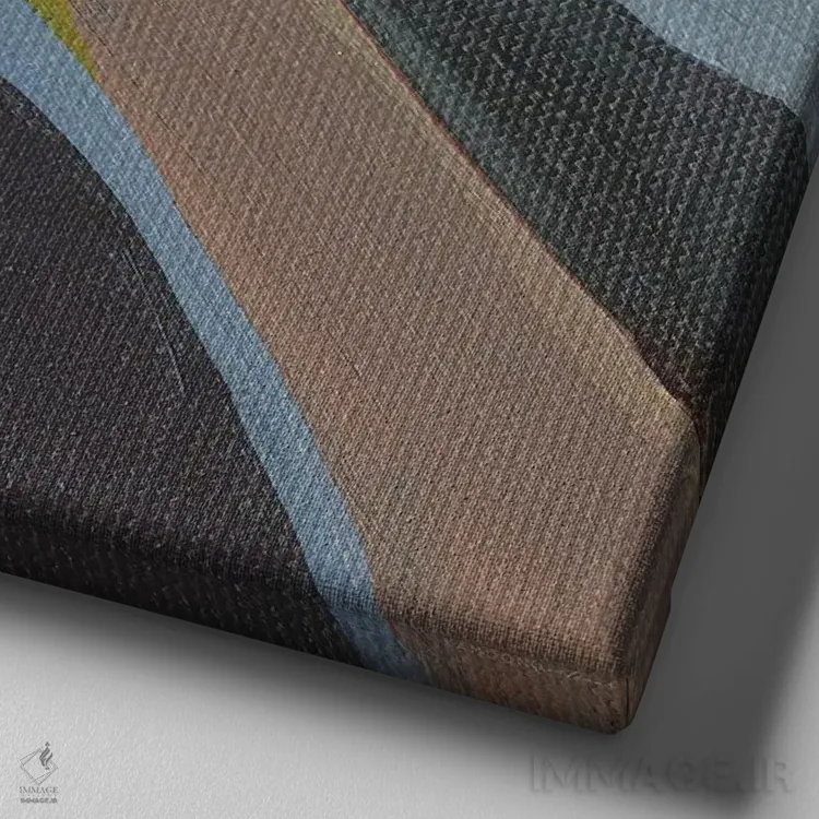 تابلو انتزاعی به سمت چپ اثر کندون کریشنز - نمای نزدیک بافت بوم