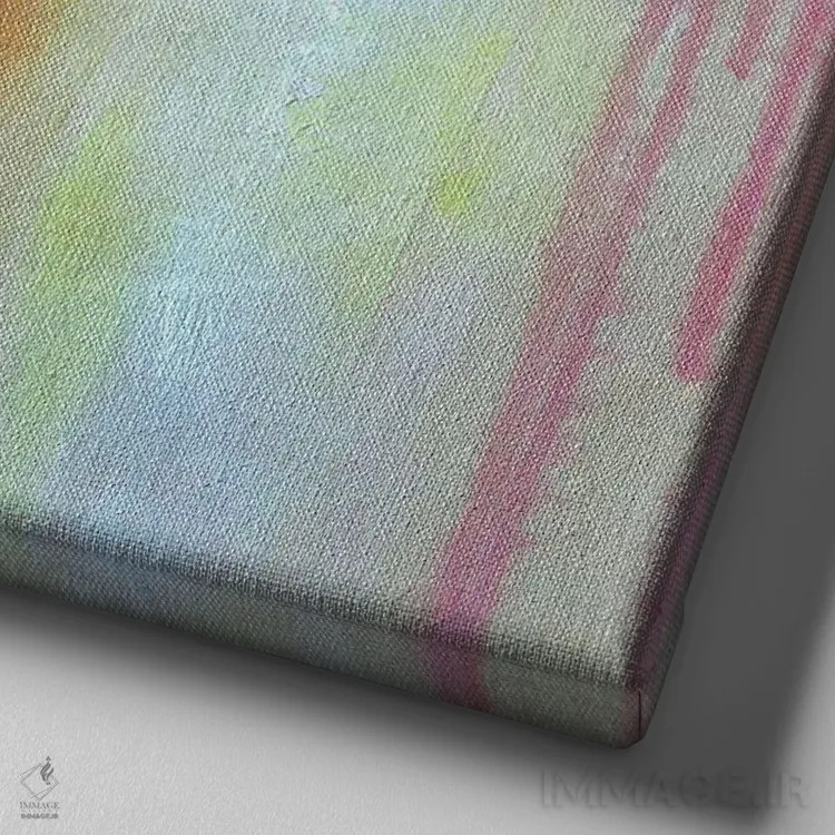 تابلو مینیمال پوزی اثر کا آر موئر - نمای نزدیک بافت بوم