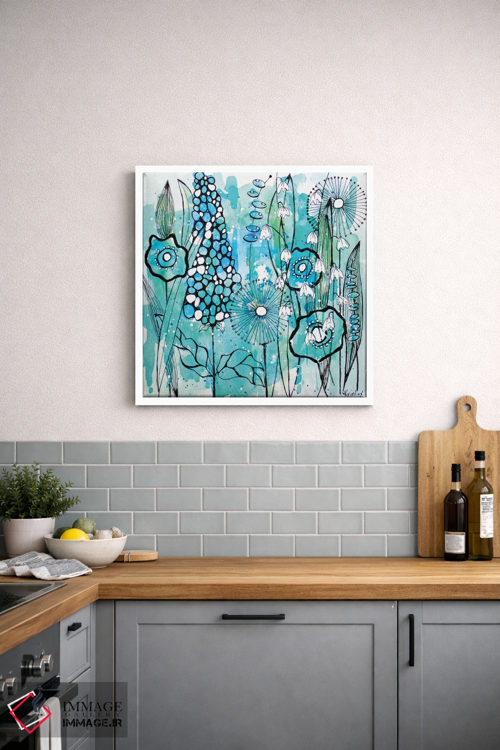 تابلو مینیمال روز خنک گل ها اثر کرینلاکس - D3W