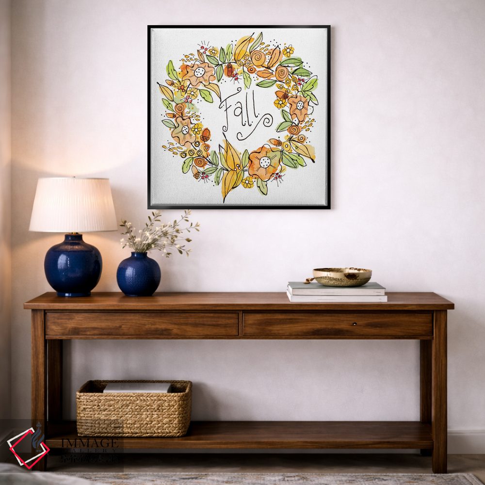 تابلو دکوراتیو تاج گل پاییزی اثر کرینلاکس - D6B