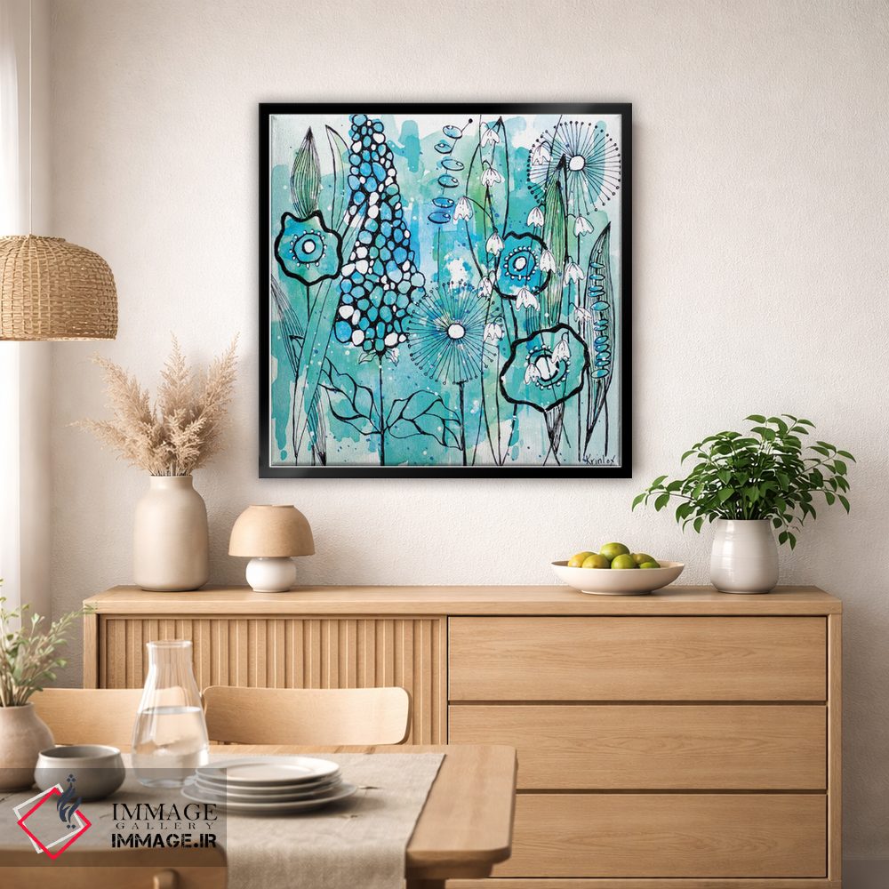 تابلو مینیمال روز خنک گل ها اثر کرینلاکس - D6B