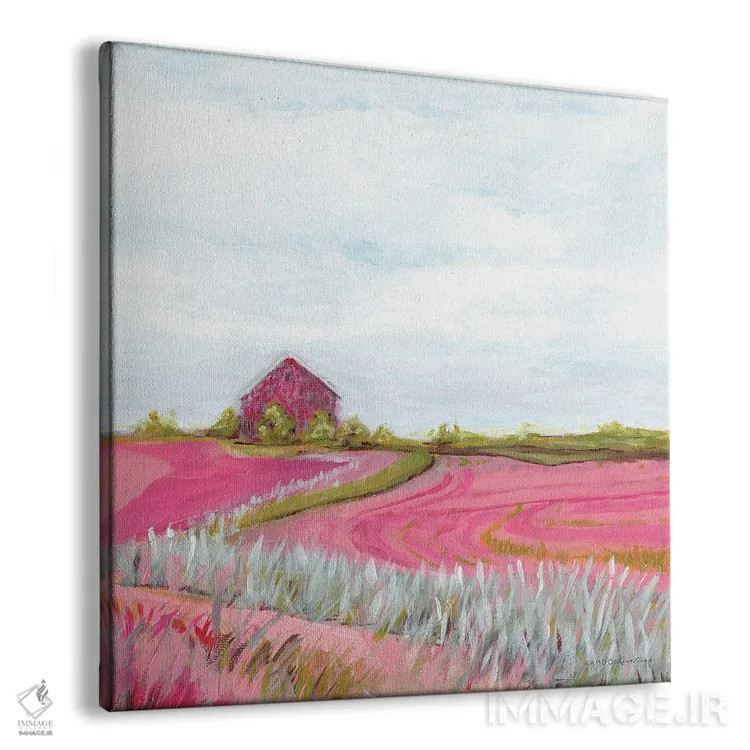 تابلو مدرن مزرعه پاییزی صورتی اثر کندون کریشنز - نمای پرسپکتیو محصول