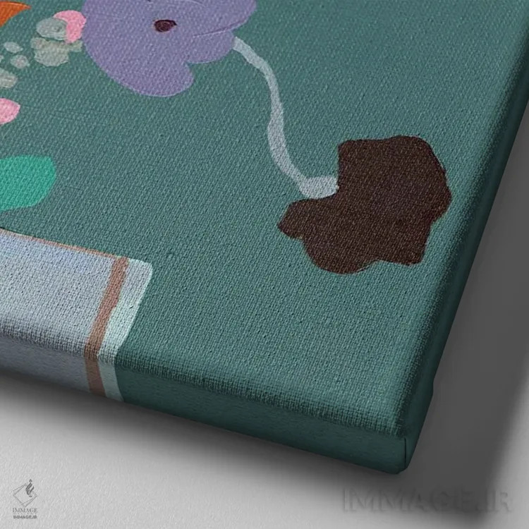 تابلو دکوراتیو خطوط وحشی اثر کندون کریشنز - نمای نزدیک بافت بوم