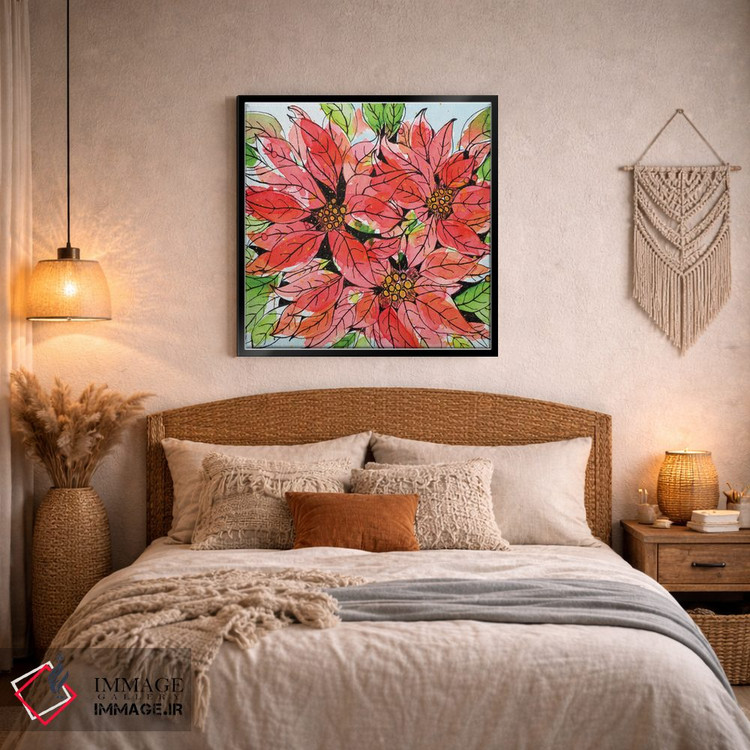 تابلو دکوراتیو کوکب کریسمسی پرطراوت ۱ اثر کرینلاکس - D3B