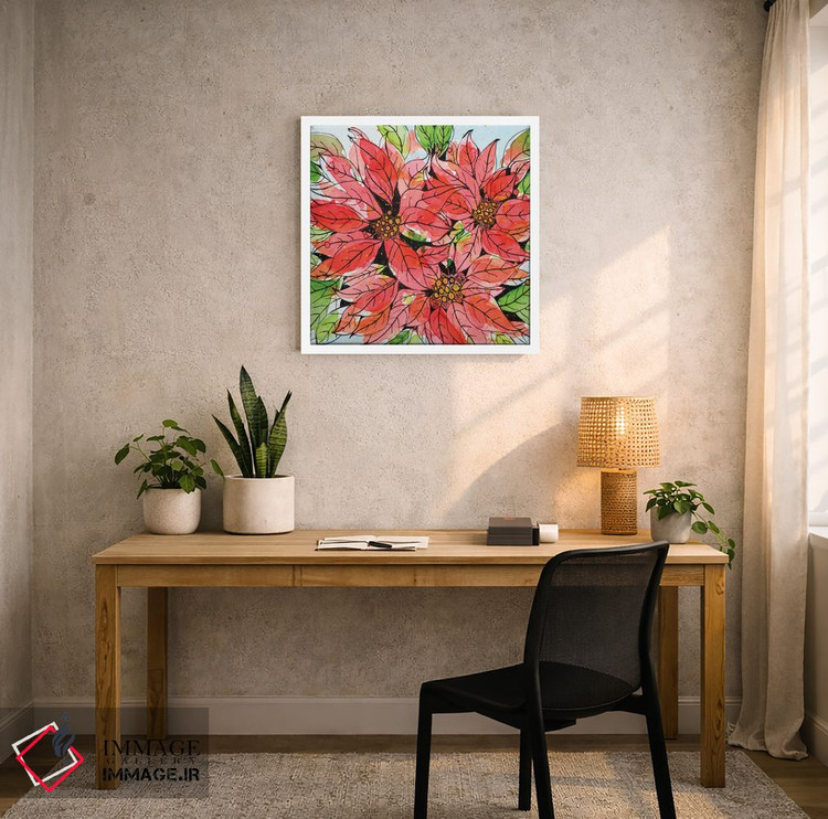 تابلو دکوراتیو کوکب کریسمسی پرطراوت ۱ اثر کرینلاکس - D4W