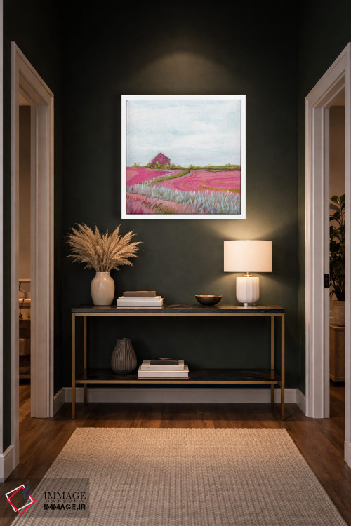 تابلو مدرن مزرعه پاییزی صورتی اثر کندون کریشنز - D3W