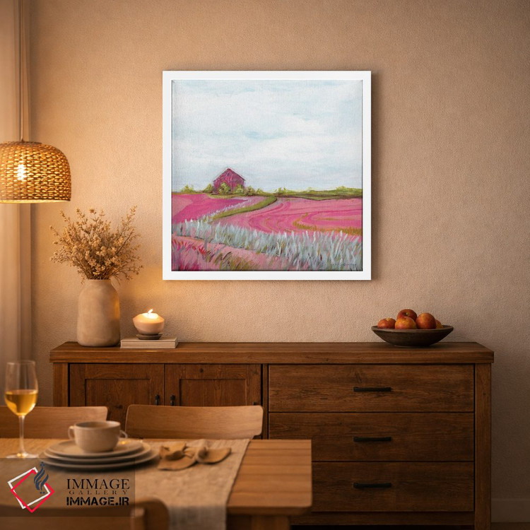 تابلو مدرن مزرعه پاییزی صورتی اثر کندون کریشنز - D1W