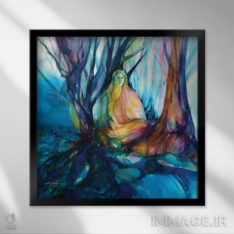 تابلو دکوراتیو نگهبان جنگل اثر کتی مورتون استنیون - نمای قابدار مشکی