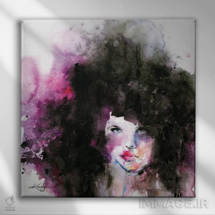 تابلو دکوراتیو موی پرپشت دوم اثر کتی مورتون استنیون - نمای روبهرو روی دیوار