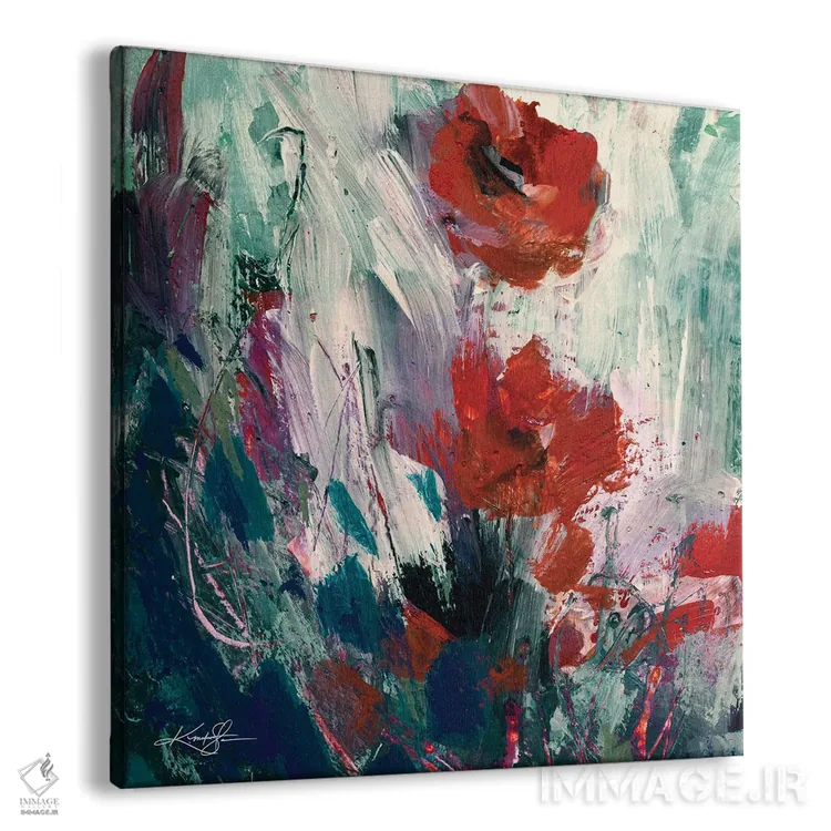 تابلو انتزاعی گل های انتزاعی LXIX-II اثر کتی مورتون استنیون - نمای پرسپکتیو محصول