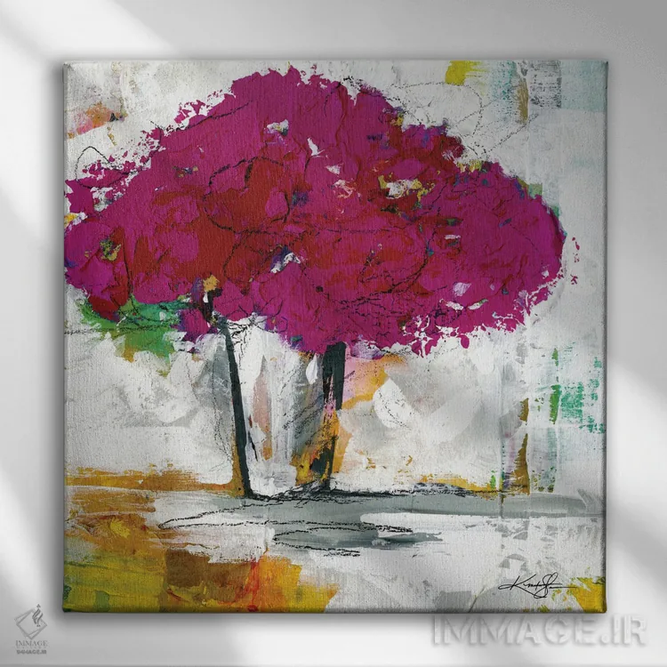 تابلو انتزاعی دسته گل XIX-II اثر کتی مورتون استنیون - نمای روبهرو روی دیوار
