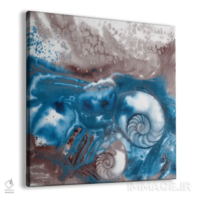 تابلو انتزاعی گوهرهای دریا چهارم-دوم اثر کتی مورتون استنیون - نمای پرسپکتیو محصول
