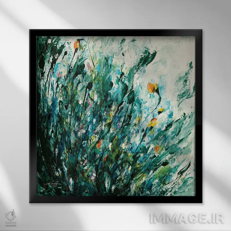 تابلو انتزاعی پیش از باران اثر کتی مورتون استنیون - نمای قابدار مشکی