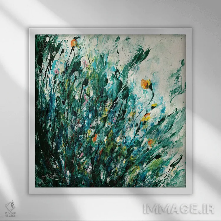 تابلو انتزاعی پیش از باران اثر کتی مورتون استنیون - نمای قابدار سفید