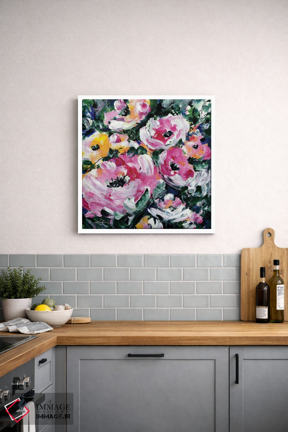 تابلو دکوراتیو شکوفه های صورتی اثر کتی مورتون استنیون - D4W