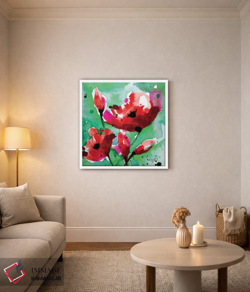 تابلو دکوراتیو عشق شقایق ۱ اثر کتی مورتون استنیون - D3W